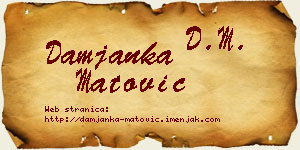 Damjanka Matović vizit kartica